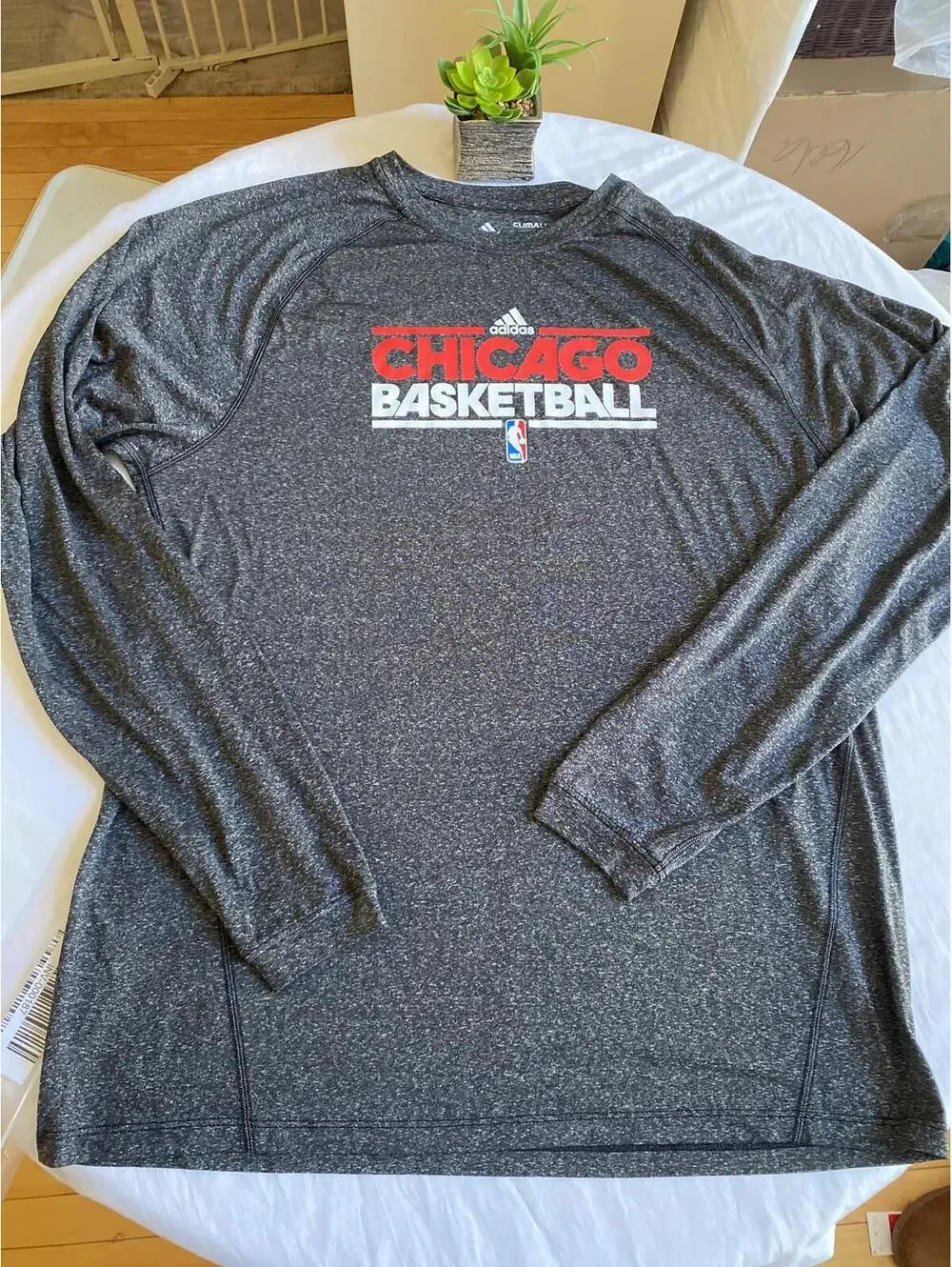 Adidas Chicago Basketball Long Sleeve Climalite Shirt XL T